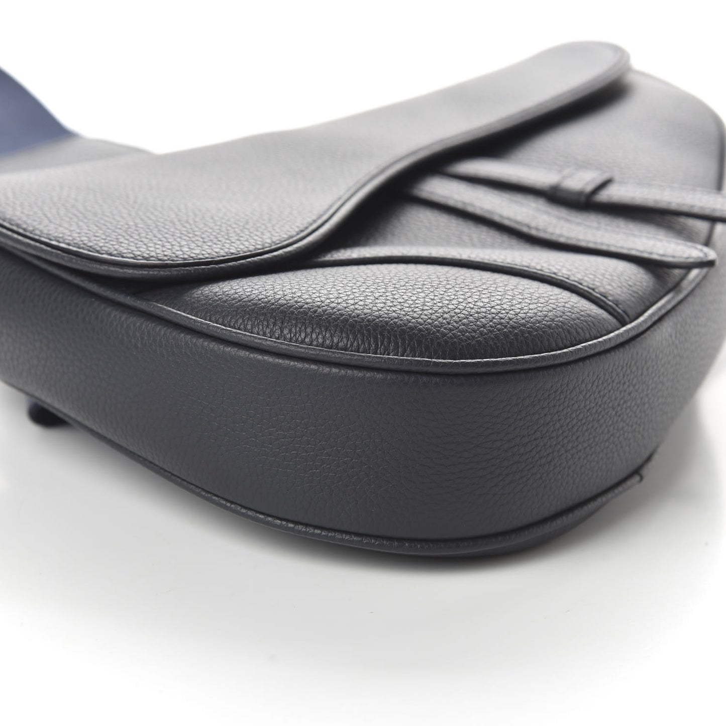 Grained Calfskin Saddle Bag Navy Blue