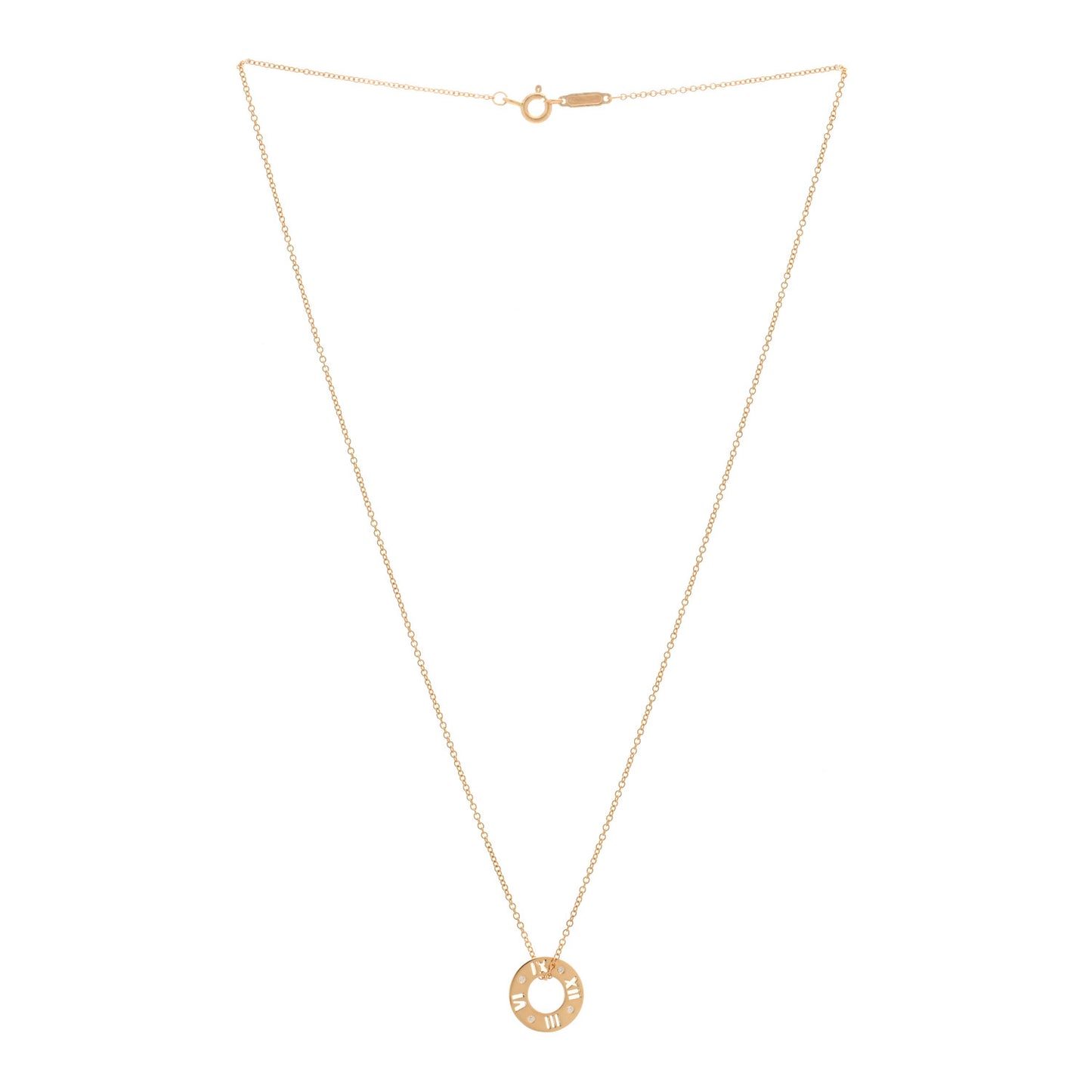 18K Rose Gold Diamond Atlas Pierced Pendant Necklace