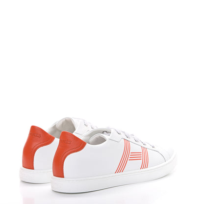 Hermes Calfskin Womens Advantage Sneakers 41 White Orange 4 of 8