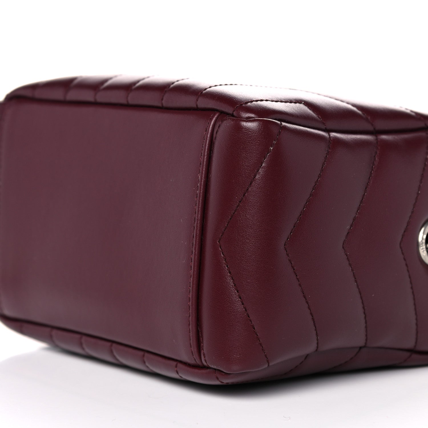 Saint Laurent Calfskin Y Quilted Monogram Small Loulou Bowling Bag Rouge Legion 9 of 9