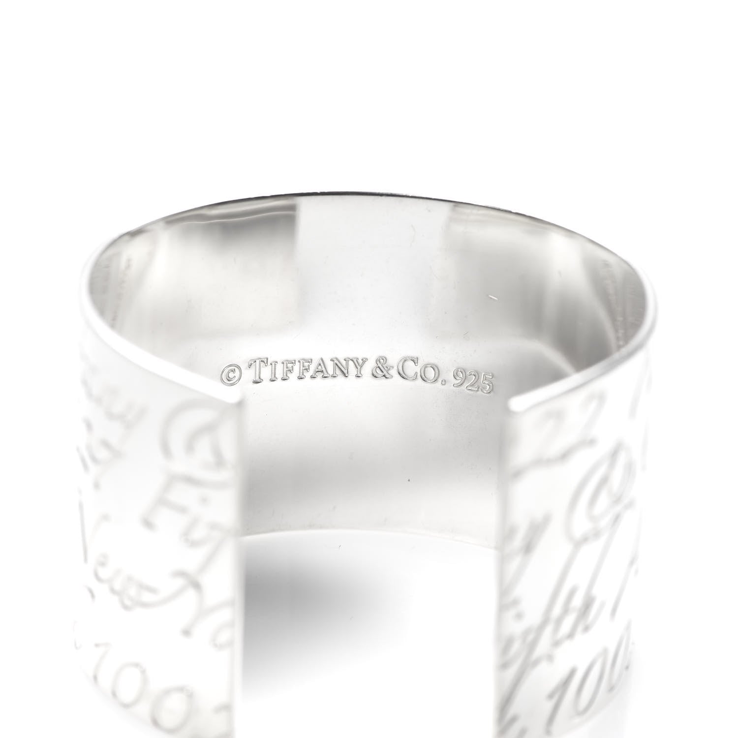 Tiffany Sterling Silver Wide Notes Cuff Bracelet 4 of 4
