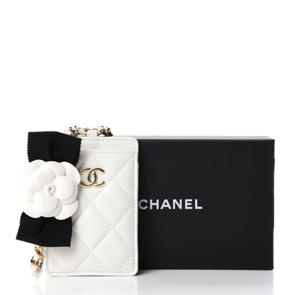 Chanel Lambskin Quilted My Chanel Lady Card Holder On Chain White 11 of 11