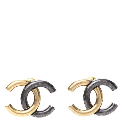 Chanel Metal CC Earrings Gold Ruthenium 1 of 4