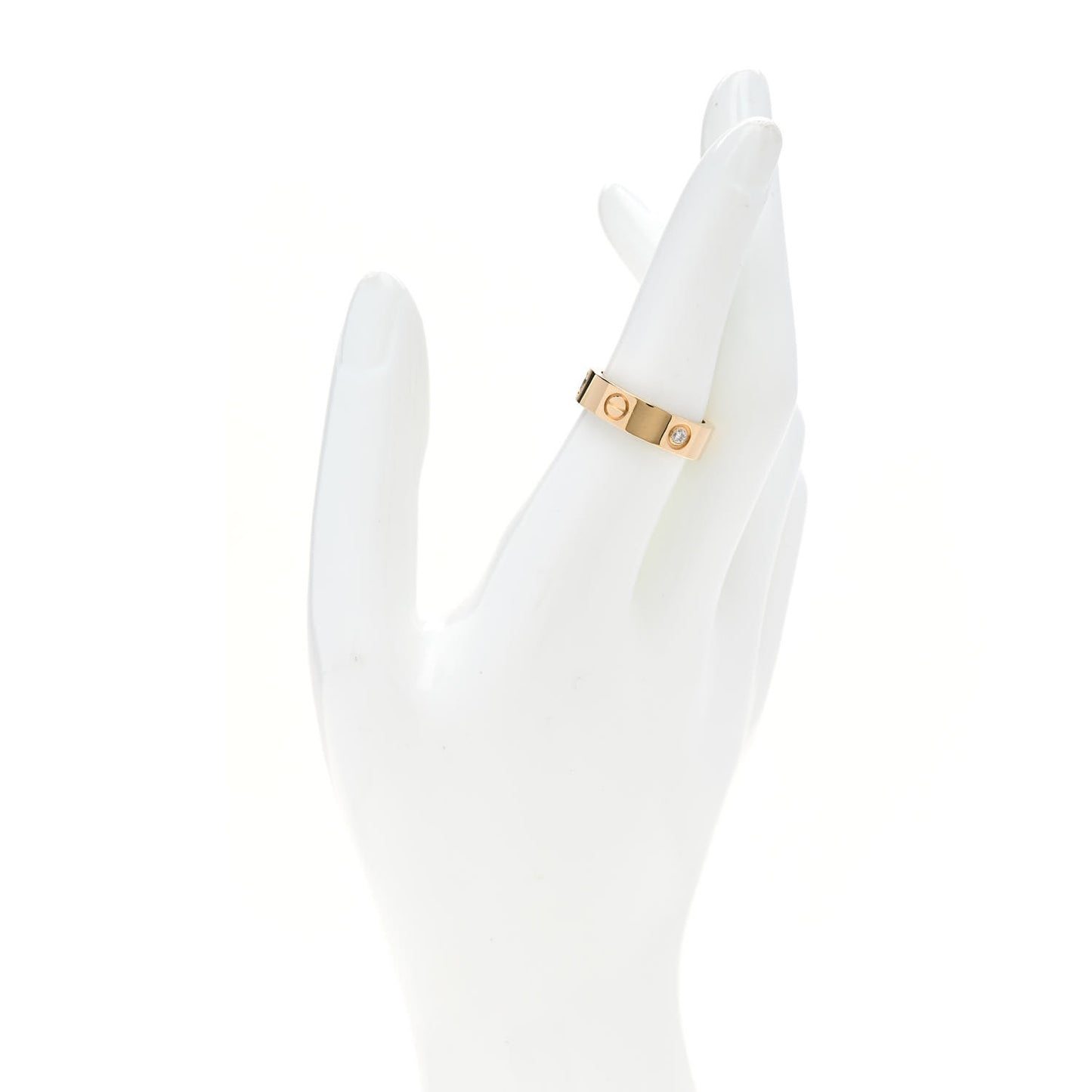 18K Yellow Gold 3 Diamond 5.5mm LOVE Ring 55 7.25