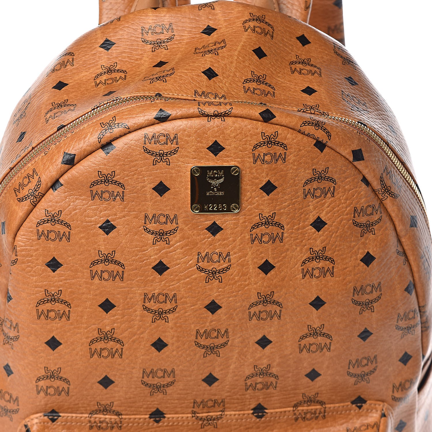 MCM Visetos Large Stark Backpack Cognac 7 of 9