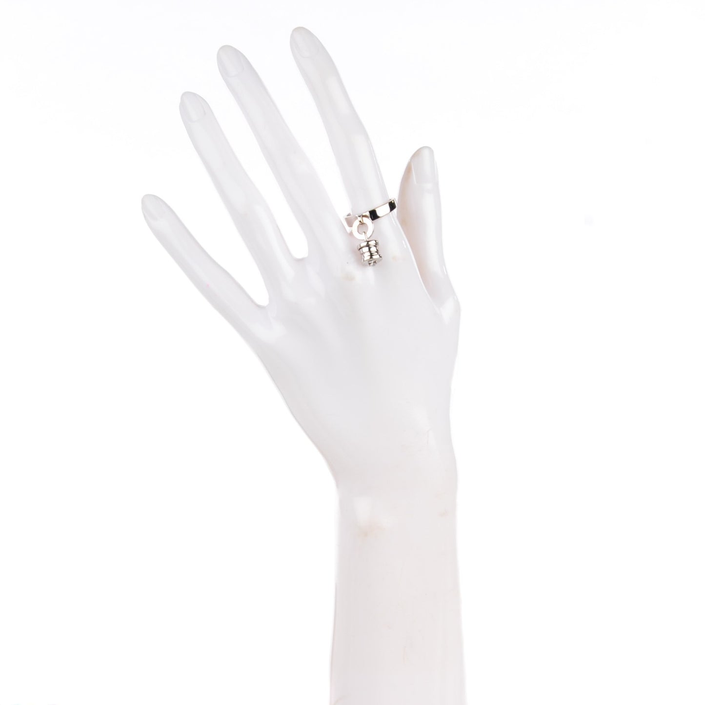 18K White Gold Diamond B.Zero1 Charm Ring 54 6.75
