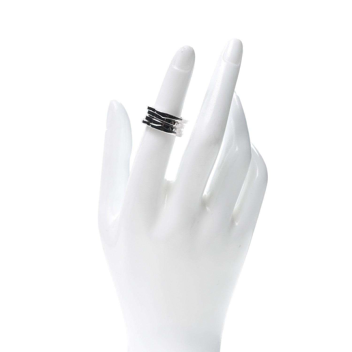 Bulgari 18K White Gold B.Zero1 Three-Band Ring 51 5.75 2 of 5