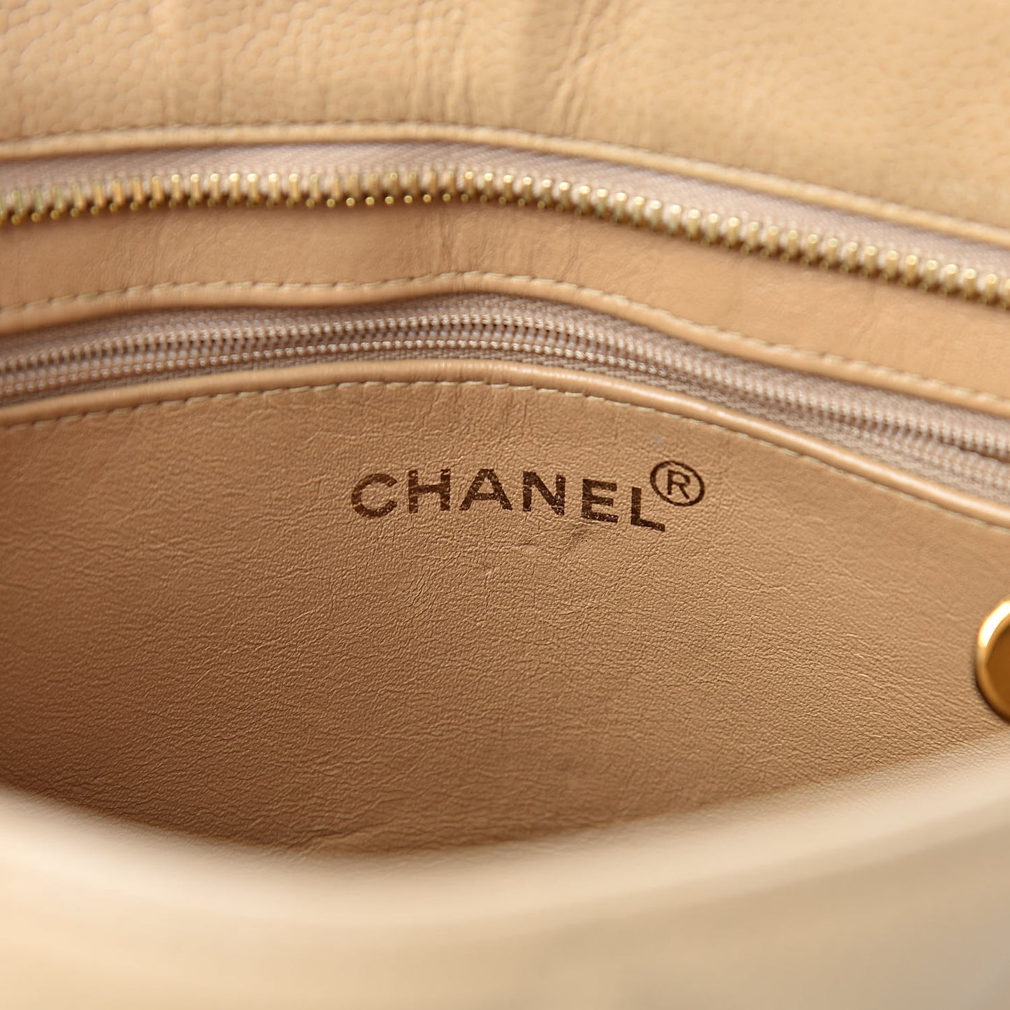 Caviar Quilted Medallion Tote Beige