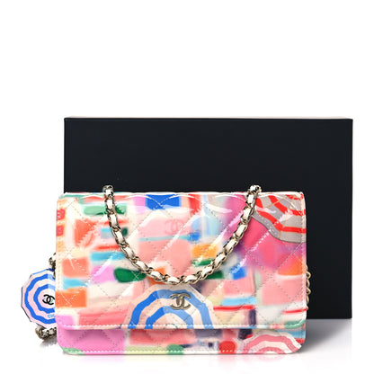 Chanel Printed Patent Quilted Rainbow Wallet On Chain WOC 11 of 11
