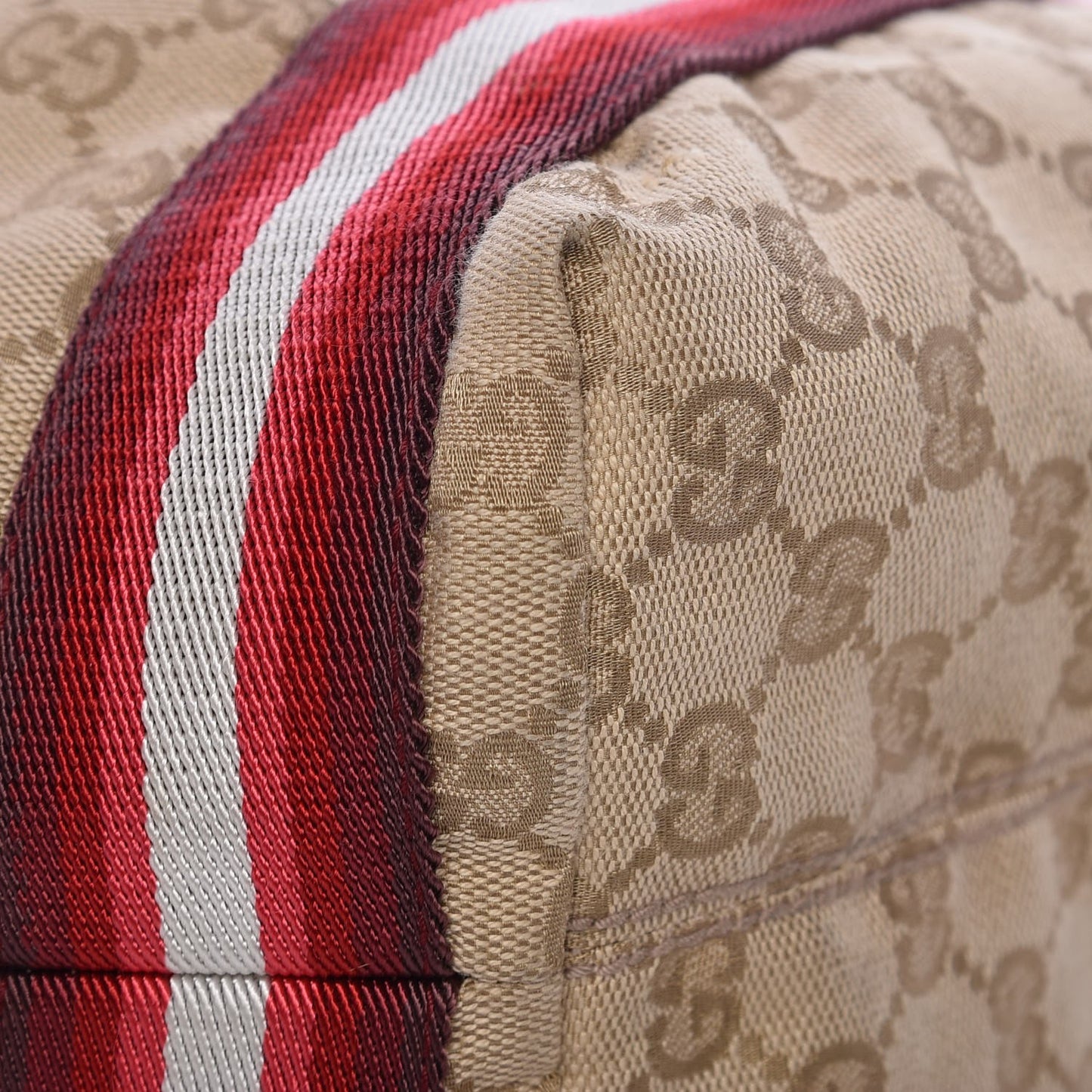 GG Monogram Medium Web Handle Vertical Tote Red