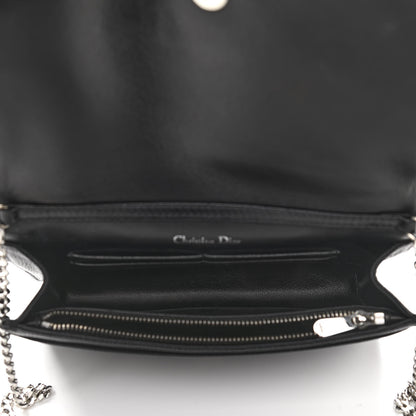 Christian Dior Grained Calfskin Diorama Wallet on Chain Pouch Black 4 of 13