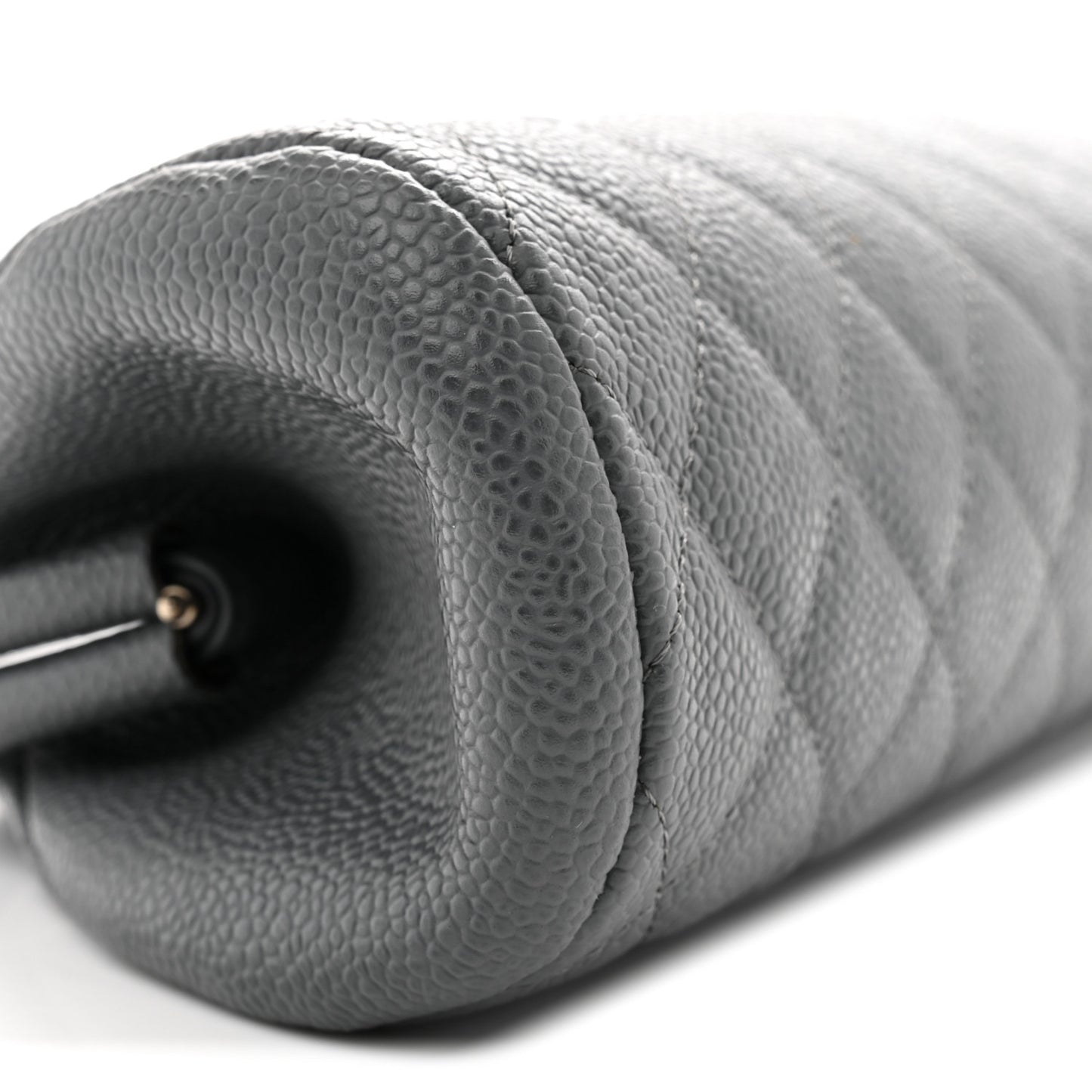 Caviar Quilted Timeless Clutch Dark Grey