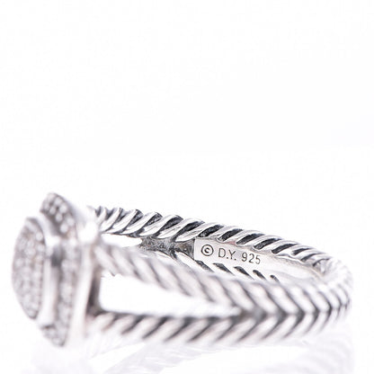 David Yurman Sterling Silver Diamond 7mm Petite Albion Pave Ring 57 8 12 of 12