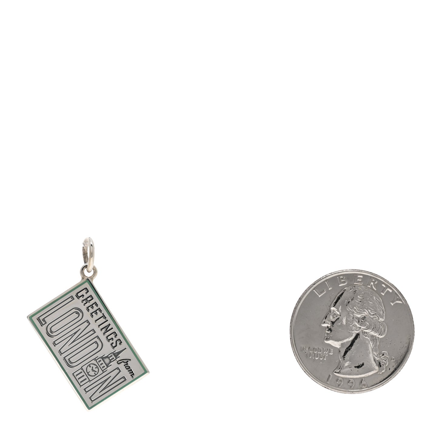Sterling Silver Enamel London Postcard Charm Blue