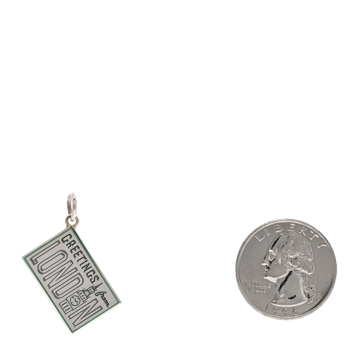 Tiffany Sterling Silver Enamel London Postcard Charm Blue 3 of 3