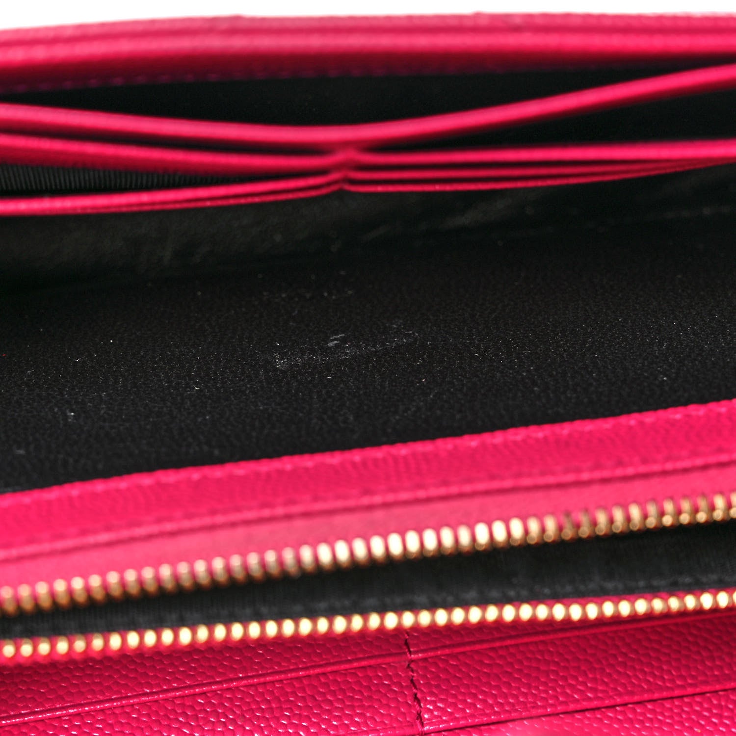 Saint Laurent Grain De Poudre Matelasse Chevron Monogram Flap Wallet Fuxia 13 of 13