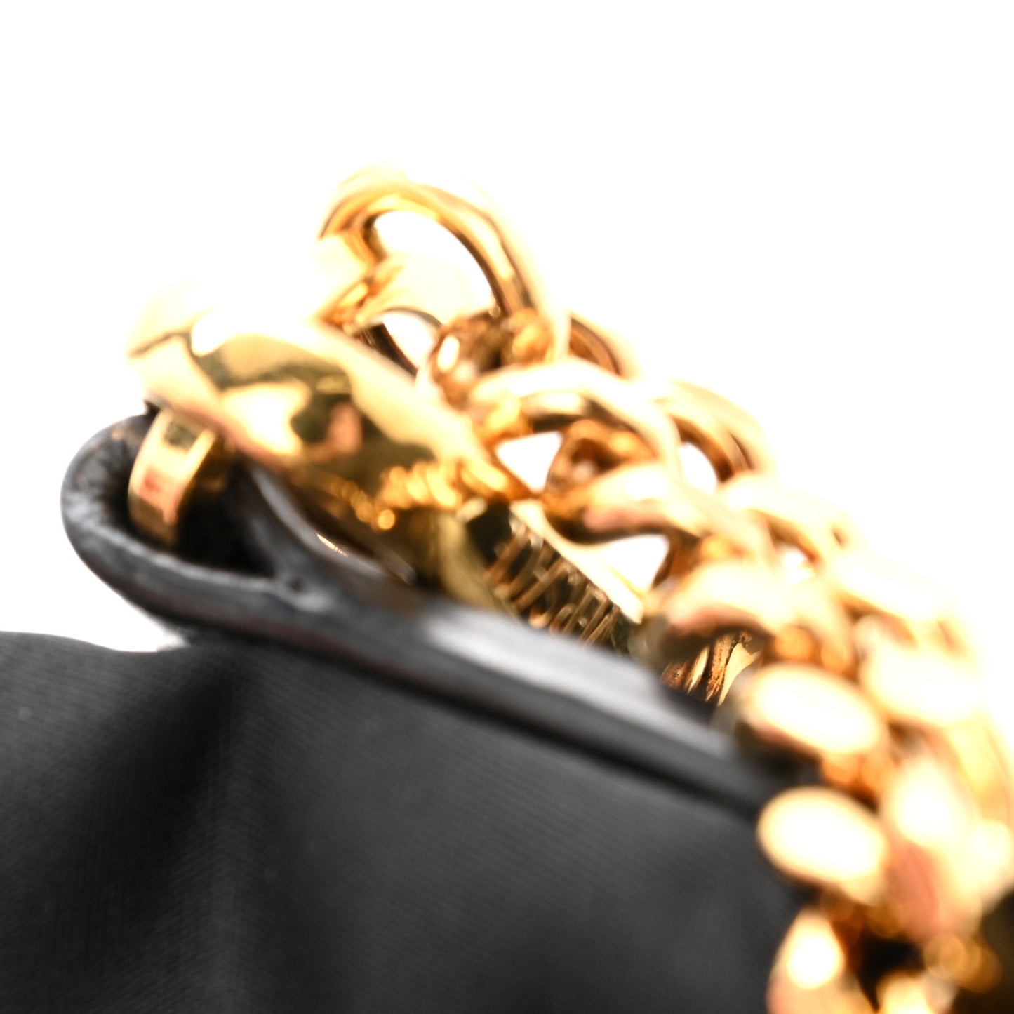 Nylon Medusa Drawstring Bucket Bag Black