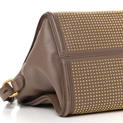 Alexander McQueen Calfskin Small Studded Padlock Zip Around Tote Taupe 8 of 13