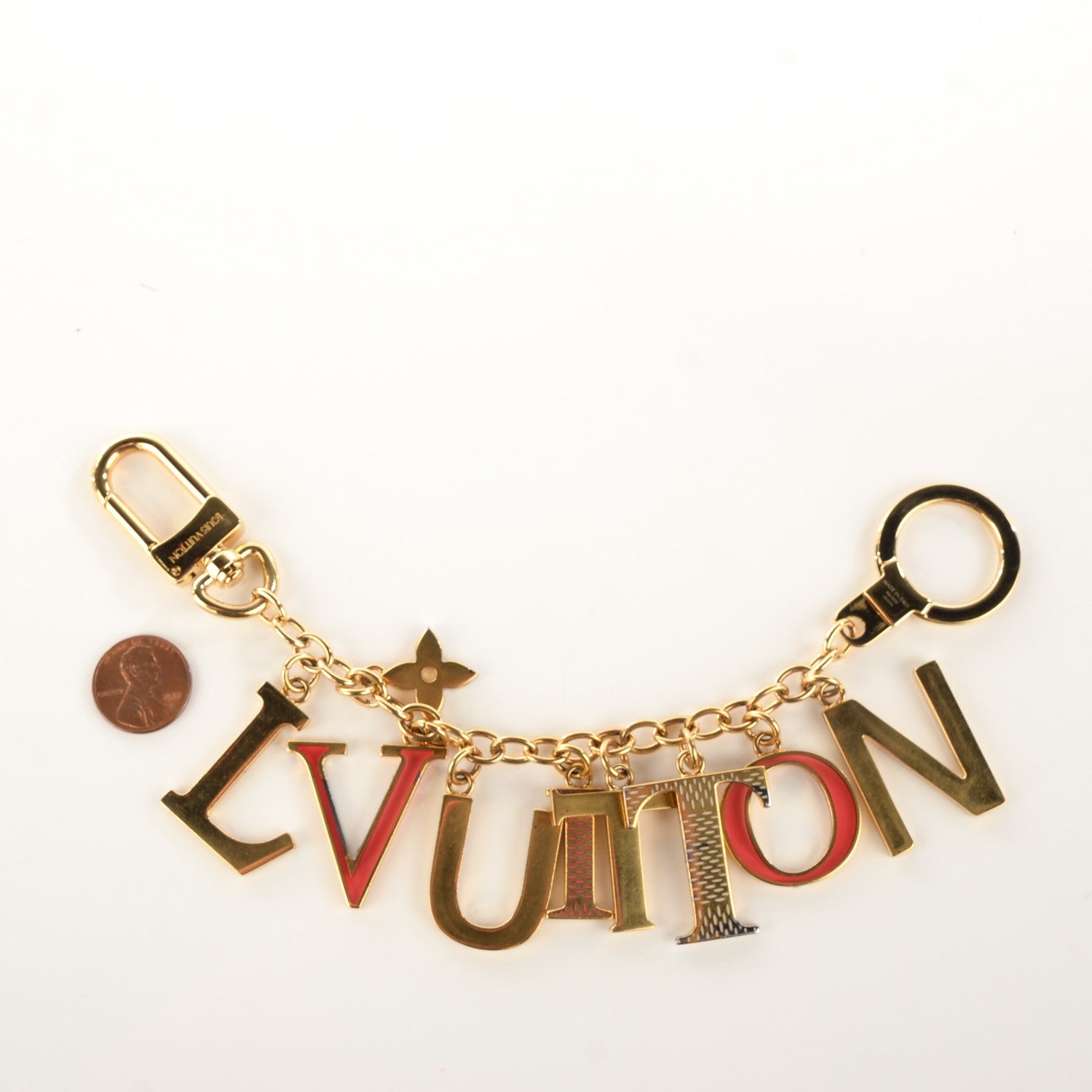 Louis Vuitton LV Tag Bag Charm Gold 2 of 4