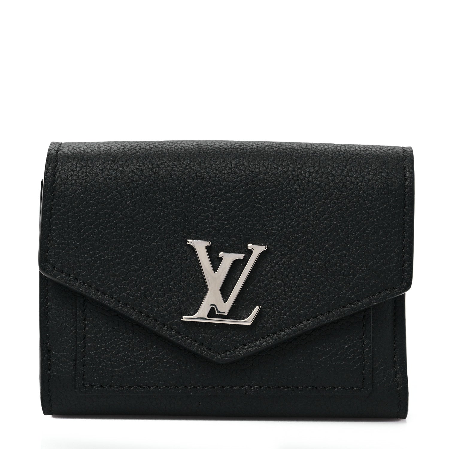 Louis Vuitton Soft Calfskin My Lockme Compact Wallet Black 1 of 7