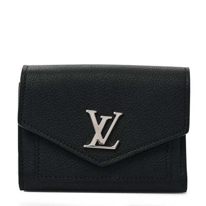 Louis Vuitton Soft Calfskin My Lockme Compact Wallet Black 1 of 7