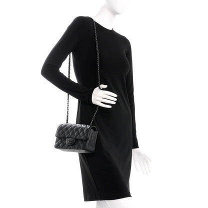 Chanel Crumpled Calfskin Quilted Mini Rectangular Flap So Black 2 of 7
