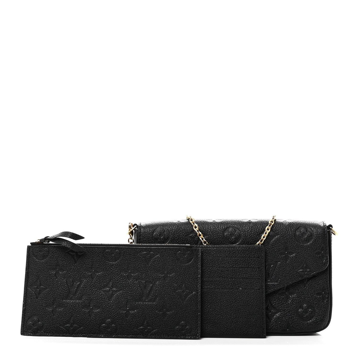 Louis Vuitton Empreinte Pochette Felicie Chain Wallet Black 3 of 11