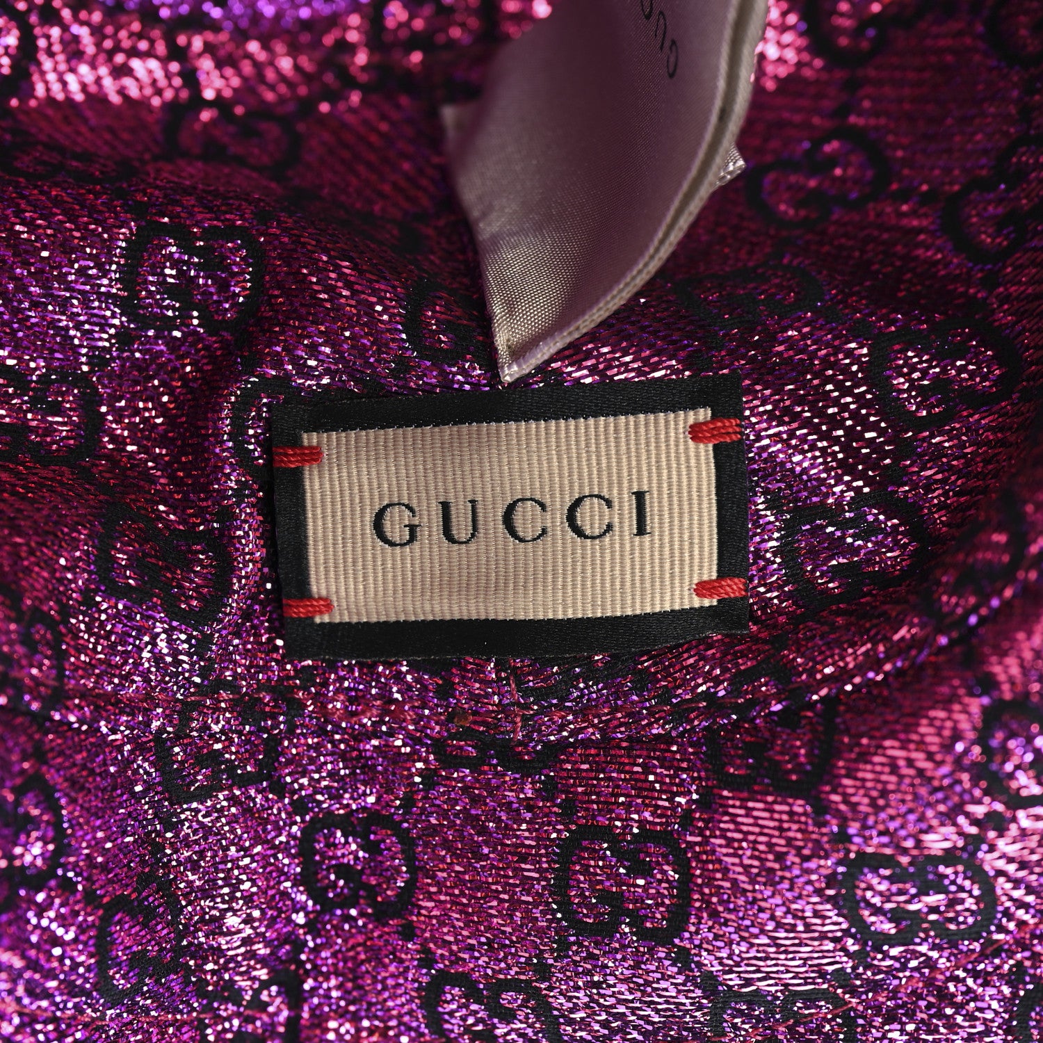 Gucci Canvas Lame GG Monogram Reversible Bucket Hat S Fuxia Pink 8 of 14