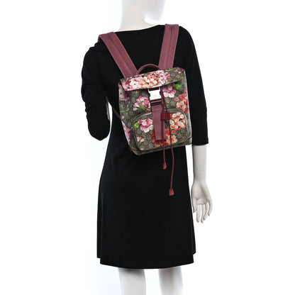 Gucci GG Supreme Monogram Blooms Small Single Buckle Backpack Beige Multicolor Dry Rose 2 of 10
