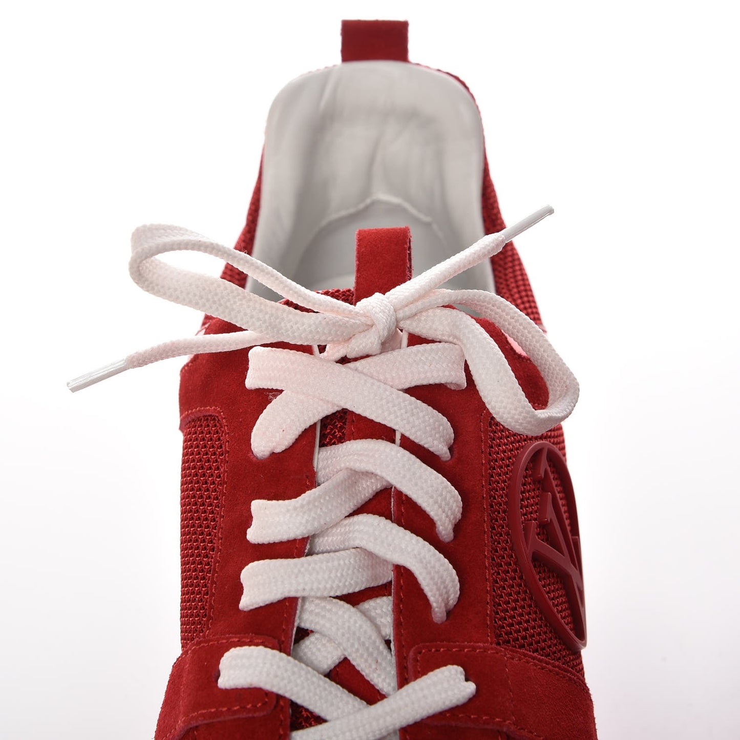 Suede Calfskin Run Away Sneakers 37.5 Rouge