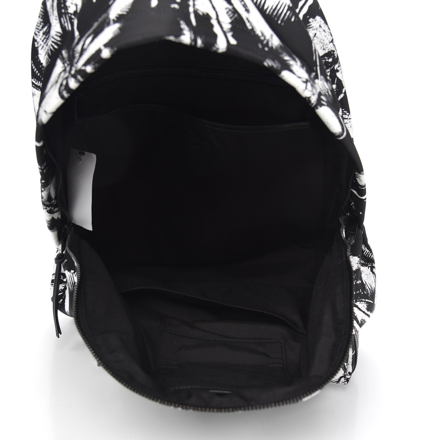 Saint Laurent Canvas Palm Tree City Backpack Black White 5 of 8