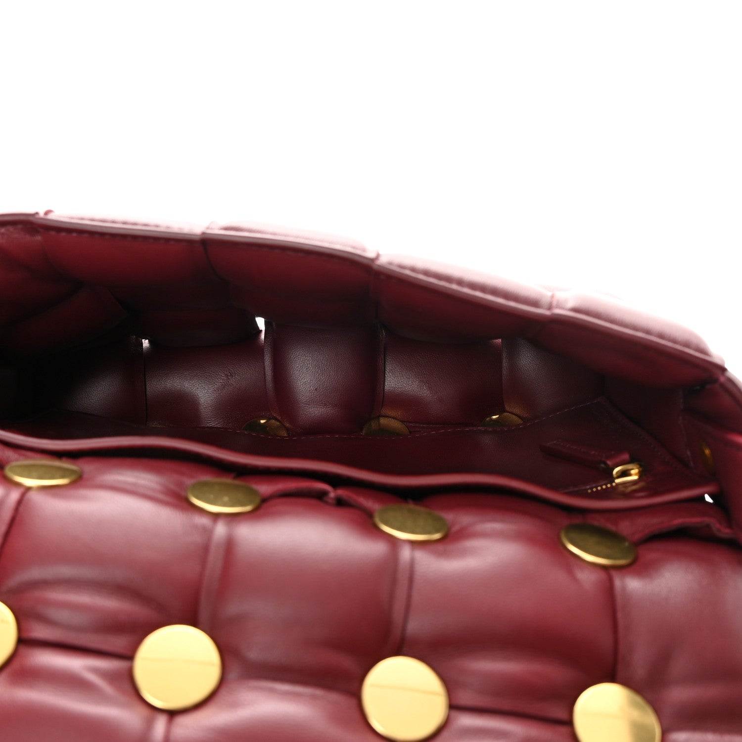 Bottega Veneta Nappa Maxi Intreccio Studded Padded Cassette Crossbody Bag Barolo 5 of 12