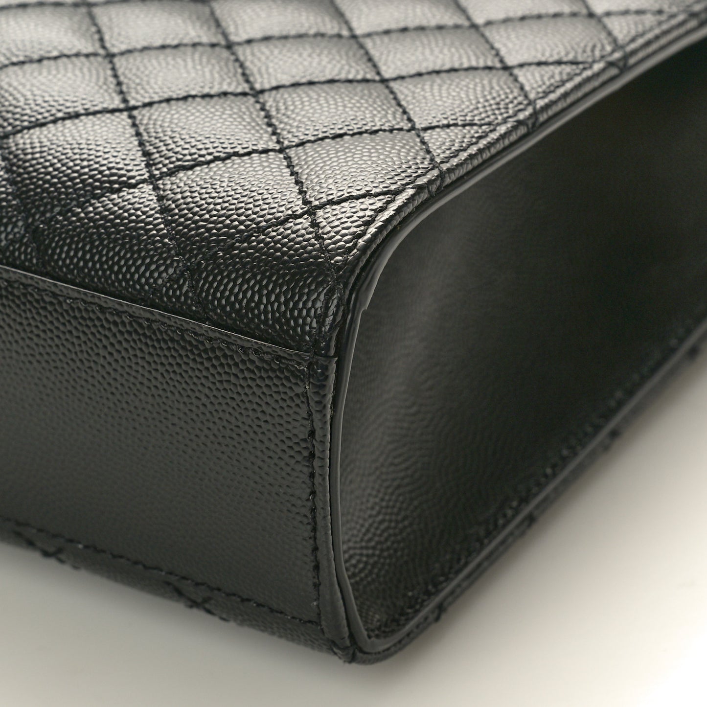 Grain De Poudre Textured Mixed Matelasse Large Triquilt Monogram Satchel Black
