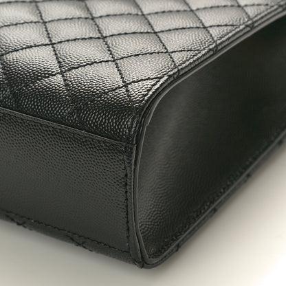 Saint Laurent Grain De Poudre Textured Mixed Matelasse Large Triquilt Monogram Satchel Black 11 of 11