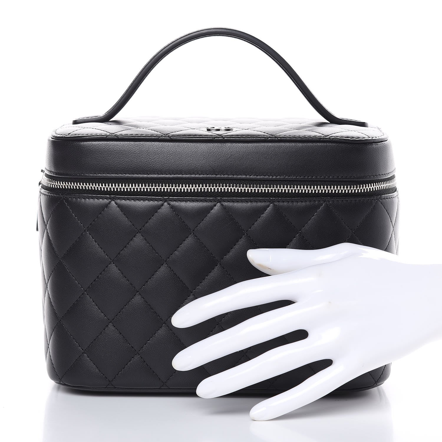 Chanel Lambskin Quilted Large Vanity Pouch Black 2 of 7