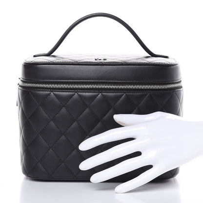 Chanel Lambskin Quilted Large Vanity Pouch Black 2 of 7