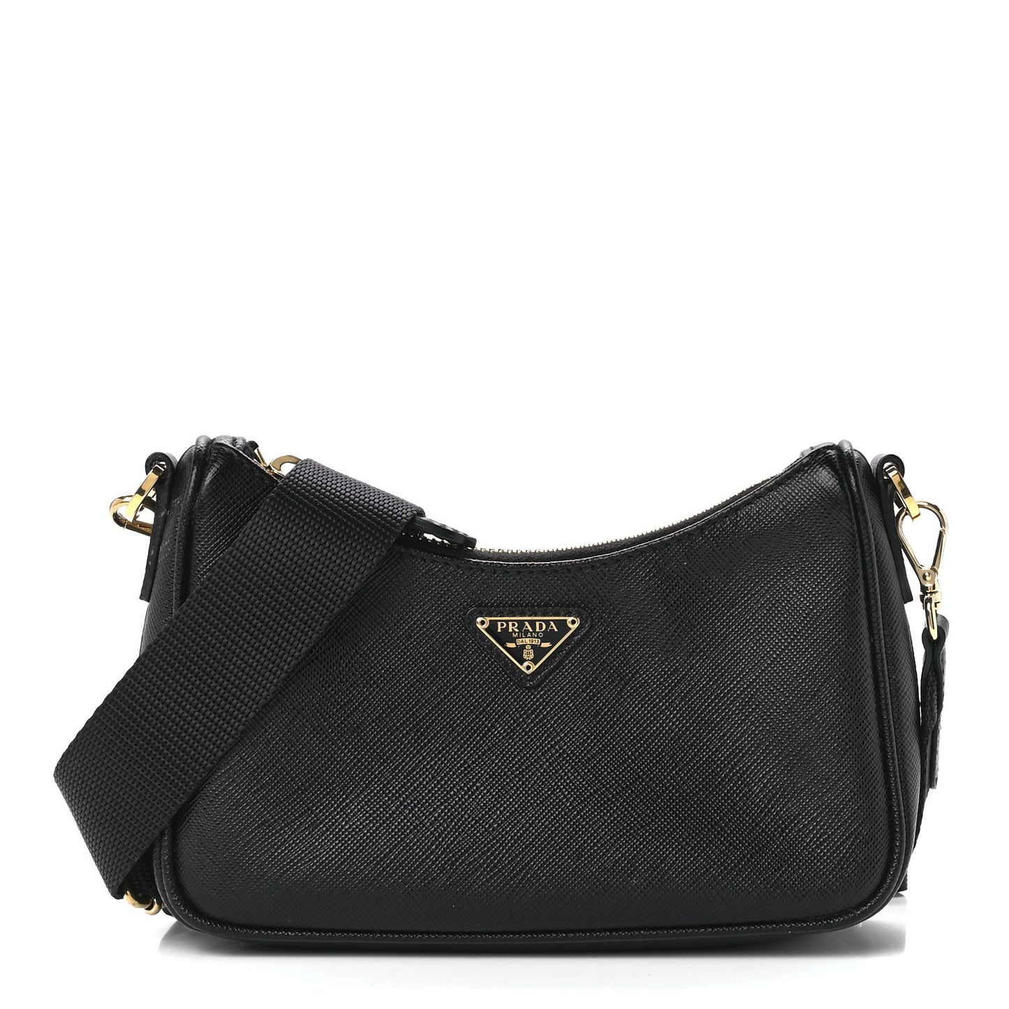 Saffiano Lux Mini Shoulder Bag Black