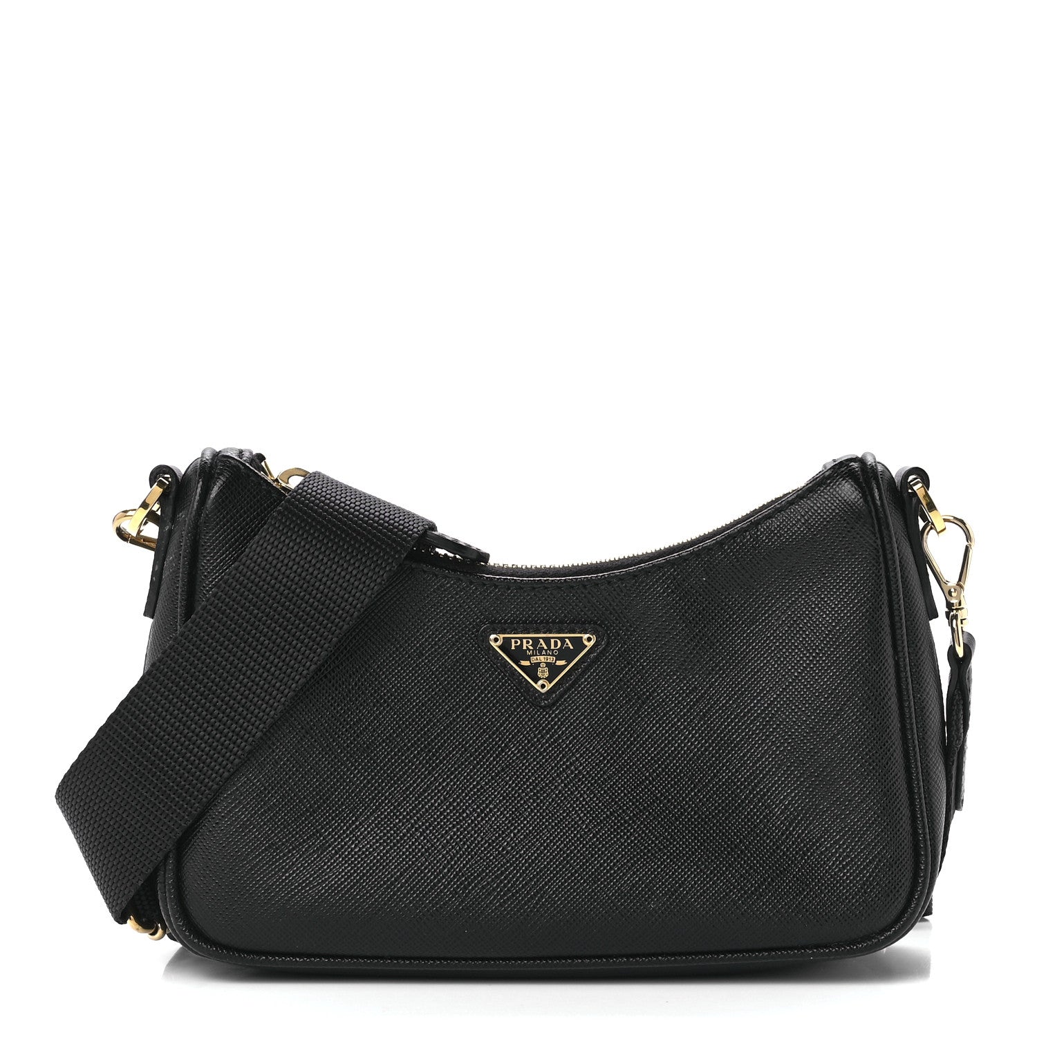 Prada Saffiano Lux Mini Shoulder Bag Black 1 of 12
