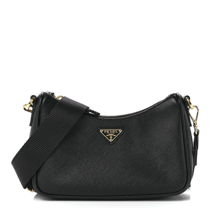 Prada Saffiano Lux Mini Shoulder Bag Black 1 of 12