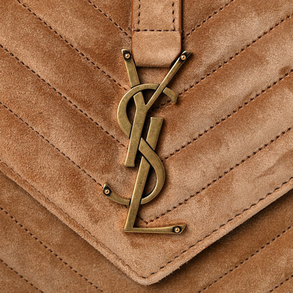 Saint Laurent Suede Matelasse Chevron Monogram Medium College Bag Cinnamon 11 of 11