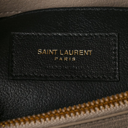 Saint Laurent Sheepskin Matelasse Chevron Monogram Medium College Bag Dark Beige 7 of 9
