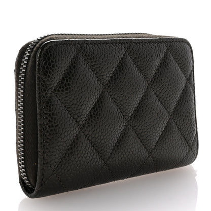 Chanel Caviar Quilted Zip Coin Purse Dark Charcoal 3 of 8