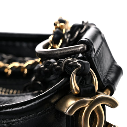 Chanel Aged Calfskin Quilted Small Gabrielle Hobo Black 12 of 14