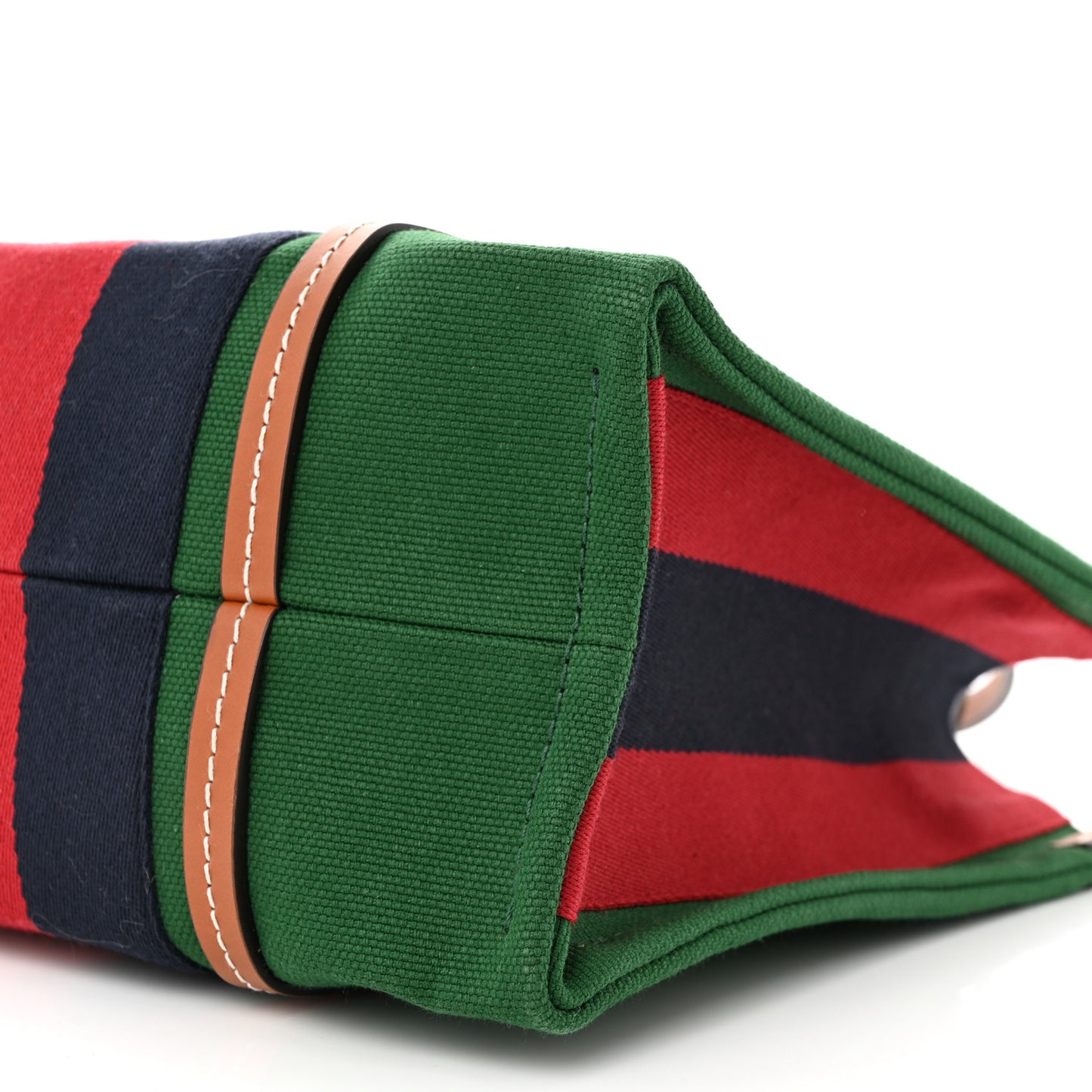 Canvas Calfskin Web Small Interlocking G Tote Bag Green Red