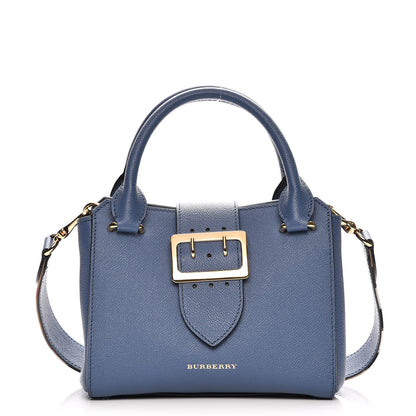Burberry Soft Grain Calfskin Small Buckle Tote Steel Blue 1 of 7
