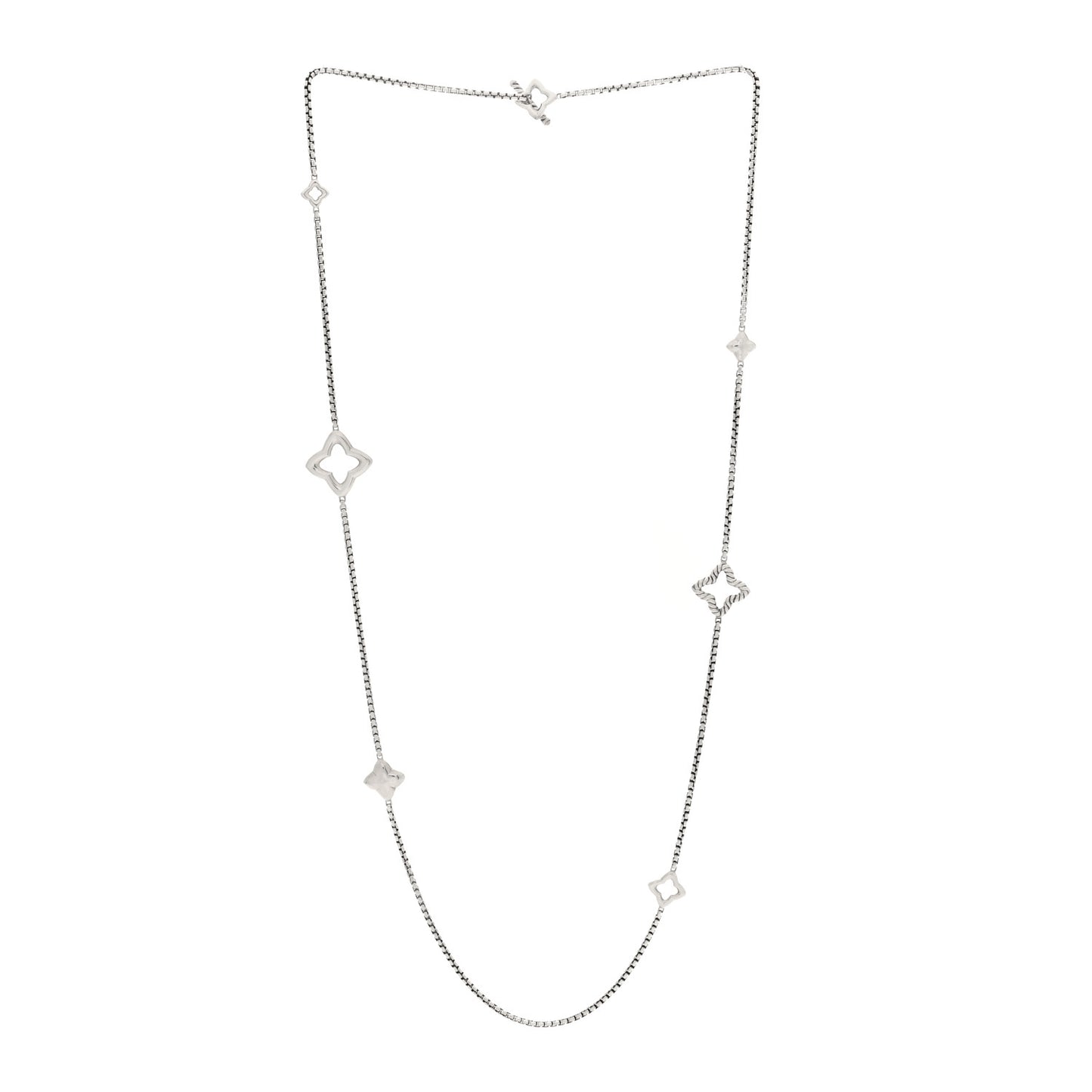 Sterling Silver 25mm Quatrefoil Chain Necklace