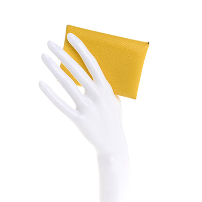 Hermes Epsom Calvi Duo Card Case Jaune De Naples 2 of 10