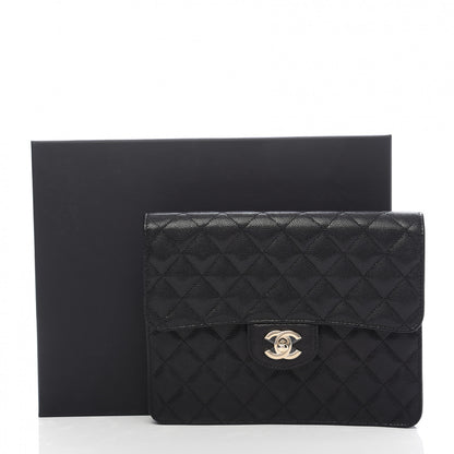 Chanel Caviar Quilted Square Flap Clutch Black 10 of 10