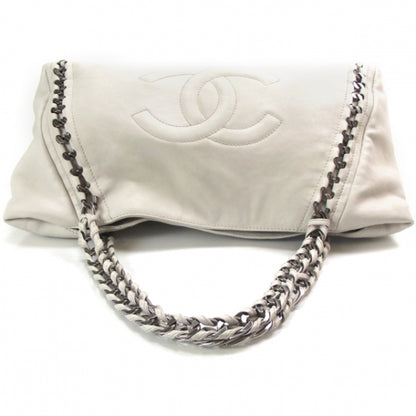 Chanel Leather Large Modern Chain Tote White 6 of 12