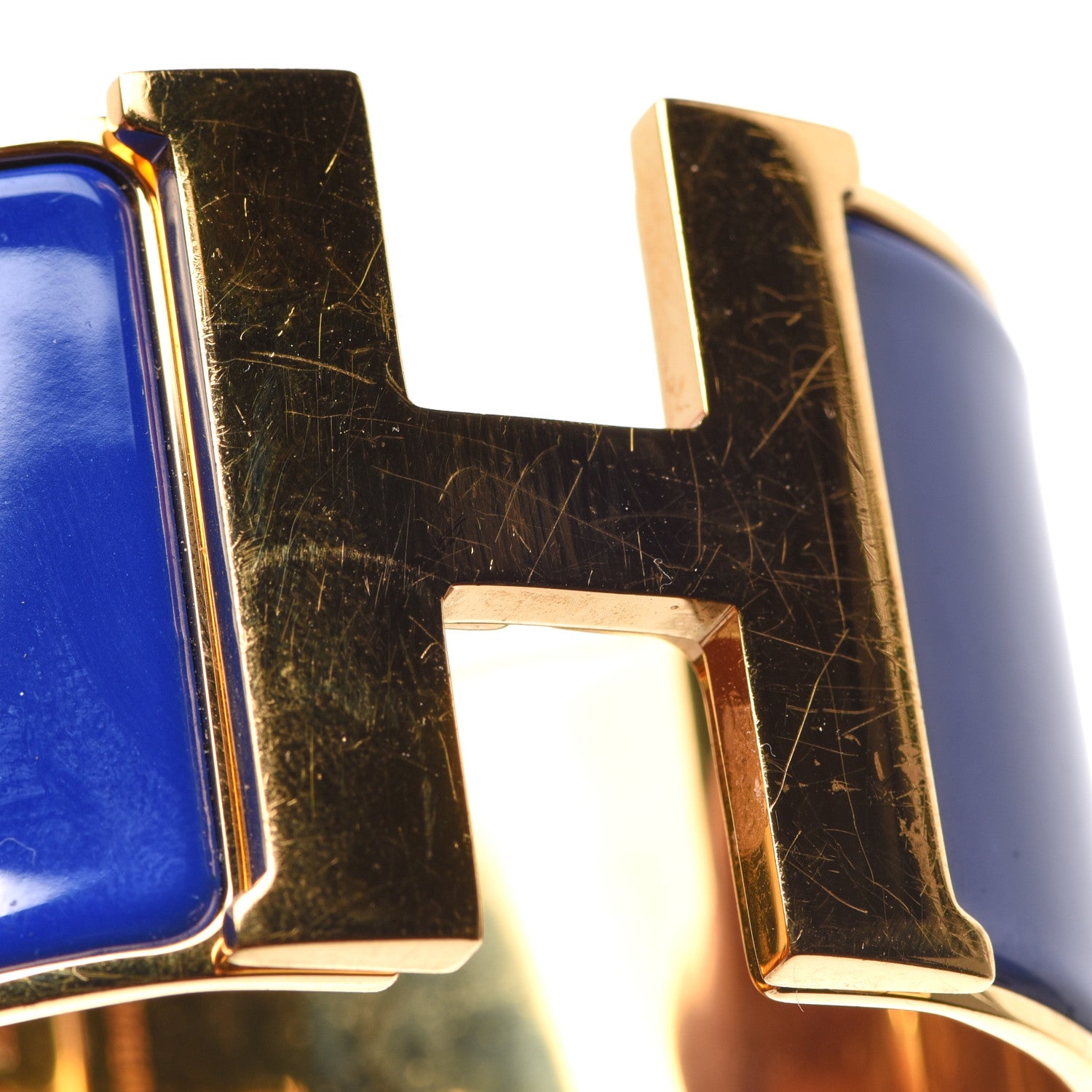 Hermes Enamel Extra Wide Clic Clac H Bracelet PM Bleu Royal 6 of 8